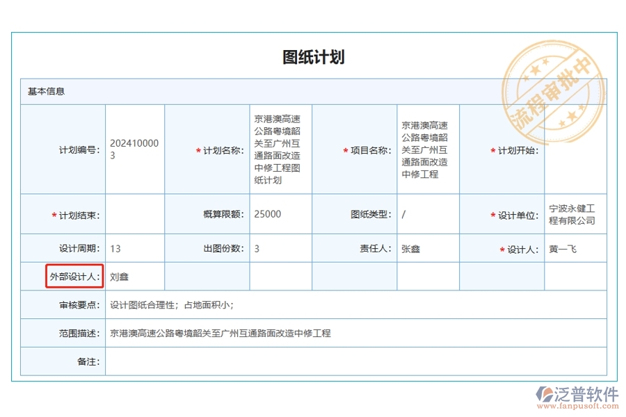 揭秘施工企業(yè)工程<a href=http://m.52tianma.cn/xm/ target=_blank class=infotextkey>項目管理軟件</a>圖紙計劃中外部設(shè)計人字段的編制之道