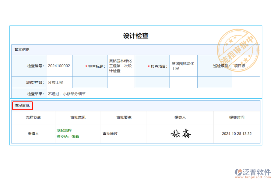 在設(shè)計(jì)工程管理公司管理軟件的檢查列表中【流程狀態(tài)】字段